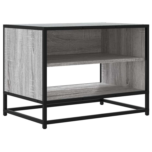 tv-bord 61x40x46 cm konstrueret træ og metal grå sonoma-eg