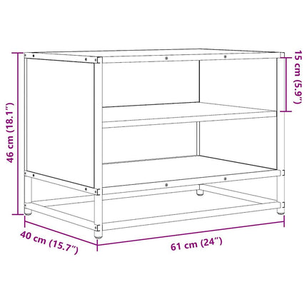 tv-bord 61x40x46 cm konstrueret træ og metal grå sonoma-eg