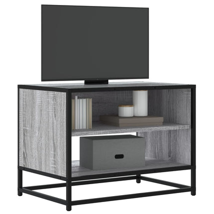 tv-bord 61x40x46 cm konstrueret træ og metal grå sonoma-eg