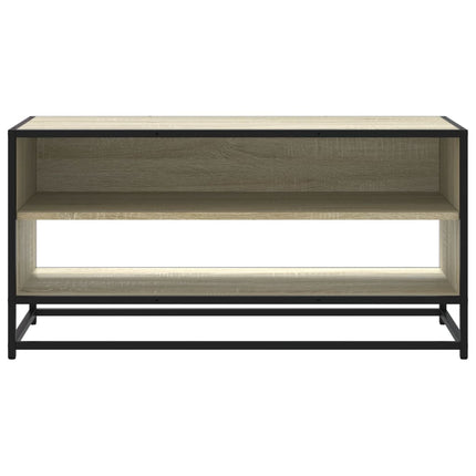 tv-bord 91x40x46 cm konstrueret træ og metal sonoma-eg