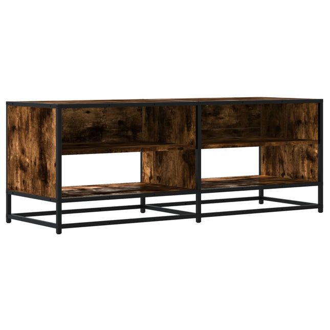 tv-bord 120,5x40x46 cm konstrueret træ metal røget egetræsfarve
