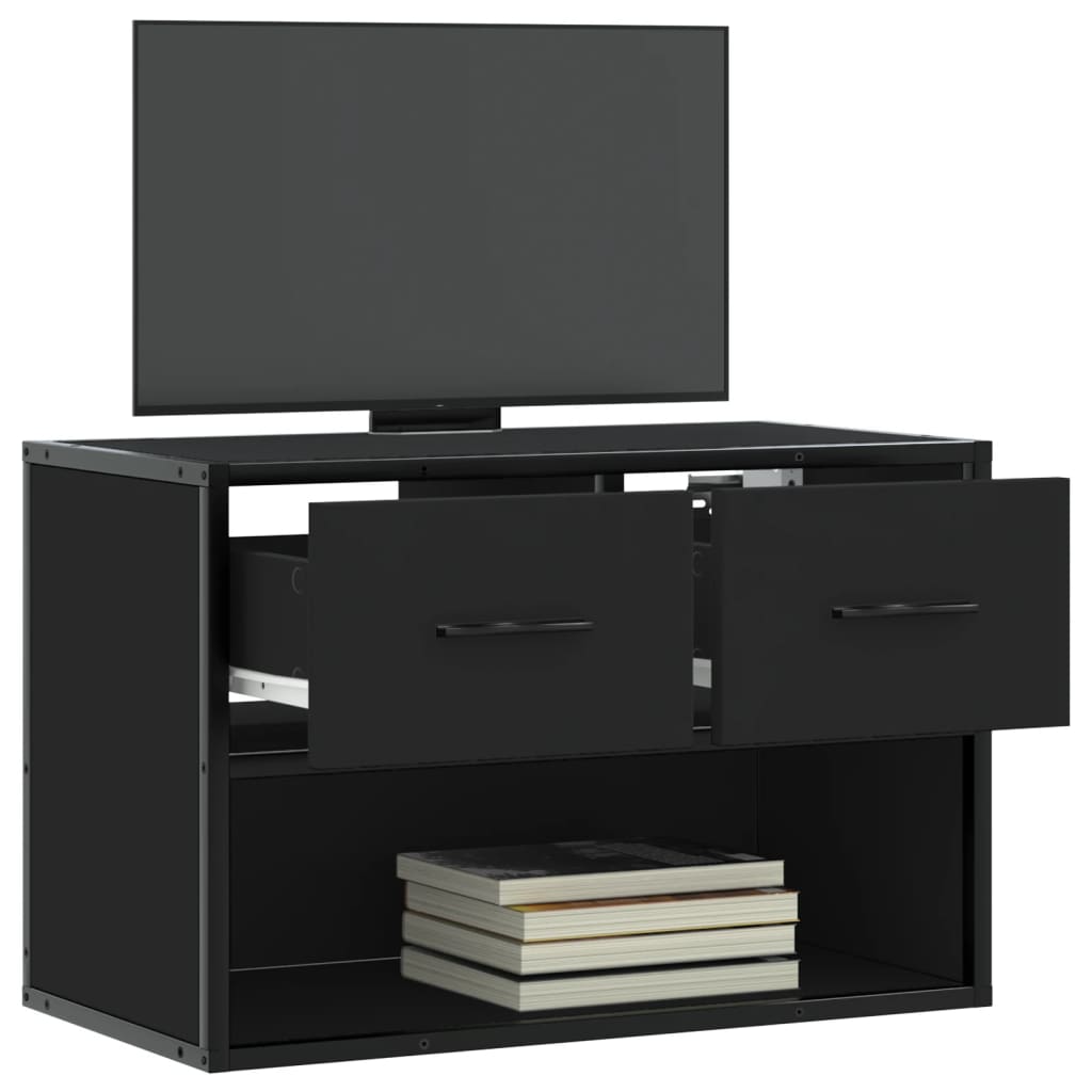 tv-bord 60x31x39,5 cm konstrueret træ og metal sort