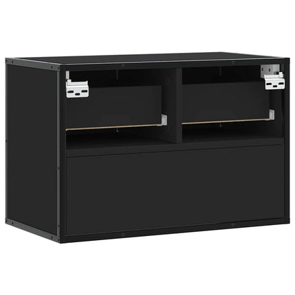 tv-bord 60x31x39,5 cm konstrueret træ og metal sort