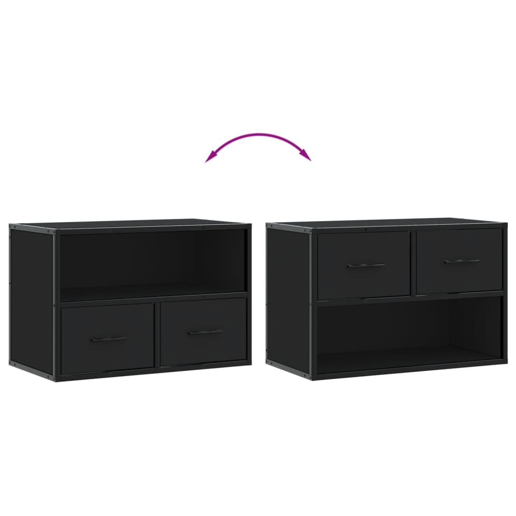 tv-bord 60x31x39,5 cm konstrueret træ og metal sort