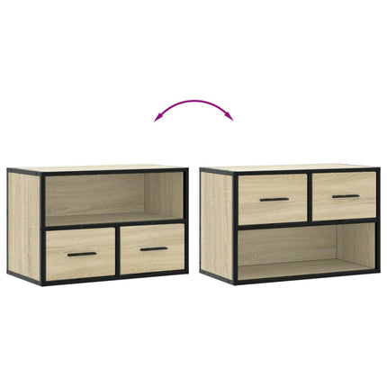 tv-bord 60x31x39,5 cm konstrueret træ og metal sonoma-eg
