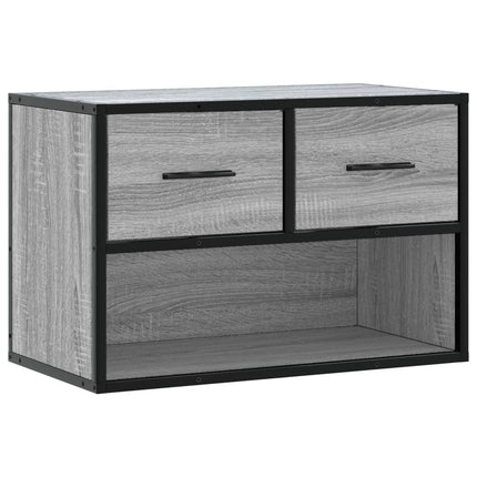 tv-bord 60x31x39,5 cm konstrueret træ og metal grå sonoma-eg