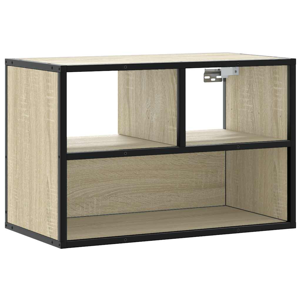 tv-bord 60x31x39,5 cm konstrueret træ og metal sonoma-eg