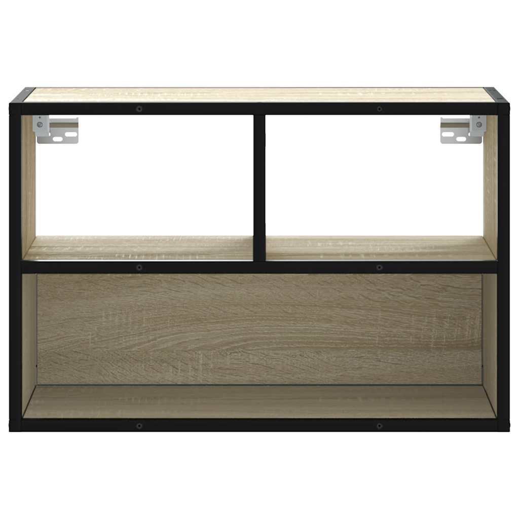 tv-bord 60x31x39,5 cm konstrueret træ og metal sonoma-eg