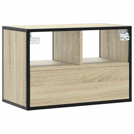tv-bord 60x31x39,5 cm konstrueret træ og metal sonoma-eg