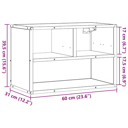 tv-bord 60x31x39,5 cm konstrueret træ og metal sonoma-eg