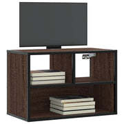 tv-bord 60x31x39,5 cm konstrueret træ og metal brunt eg