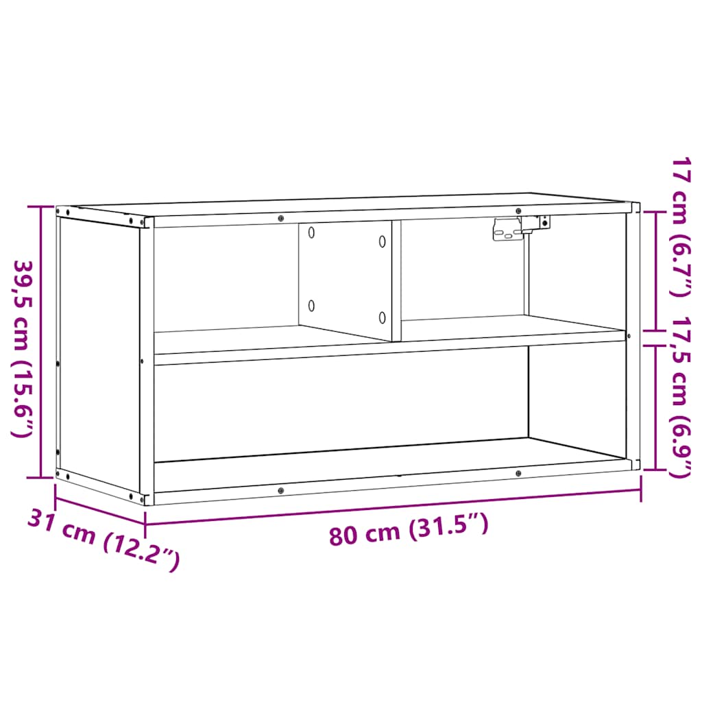 tv-bord 80x31x39,5 cm konstrueret træ og metal sort