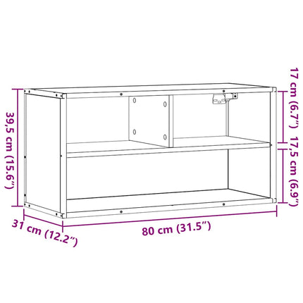 tv-bord 80x31x39,5 cm konstrueret træ og metal sort