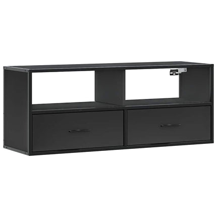 tv-bord 100x31x39,5 cm konstrueret træ og metal sort
