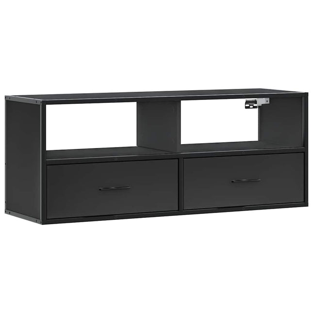 tv-bord 100x31x39,5 cm konstrueret træ og metal sort