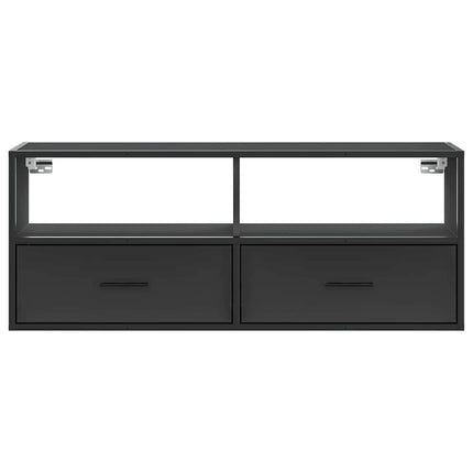 tv-bord 100x31x39,5 cm konstrueret træ og metal sort