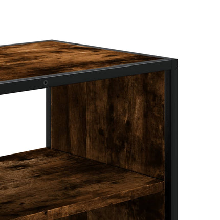 tv-bord 100x31x39,5 cm konstrueret træ og metal røget egetræ