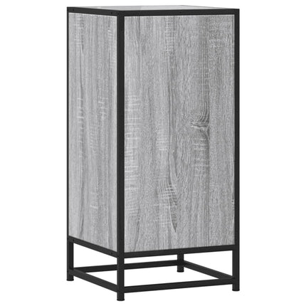 skab 35,5x35x76 cm konstrueret træ og metal grå sonoma-eg