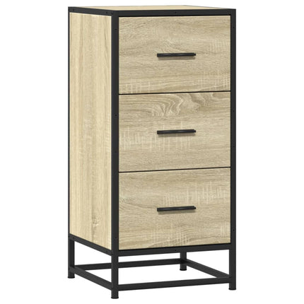 skab 35,5x35x76 cm konstrueret træ og metal sonoma-eg