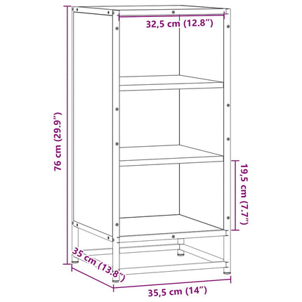 skab 35,5x35x76 cm konstrueret træ og metal sonoma-eg
