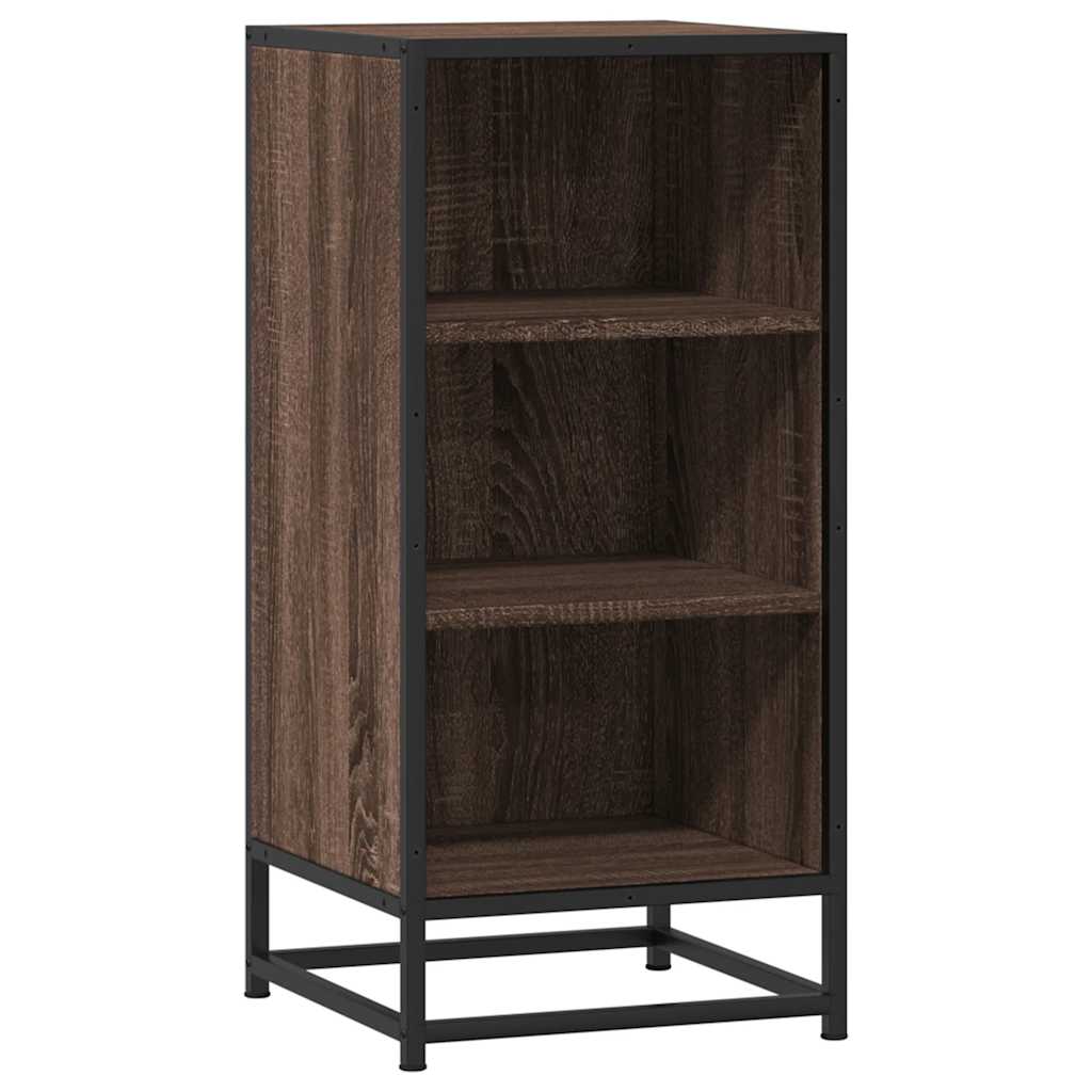 skab 35,5x35x76 cm konstrueret træ og metal brun egetræsfarve