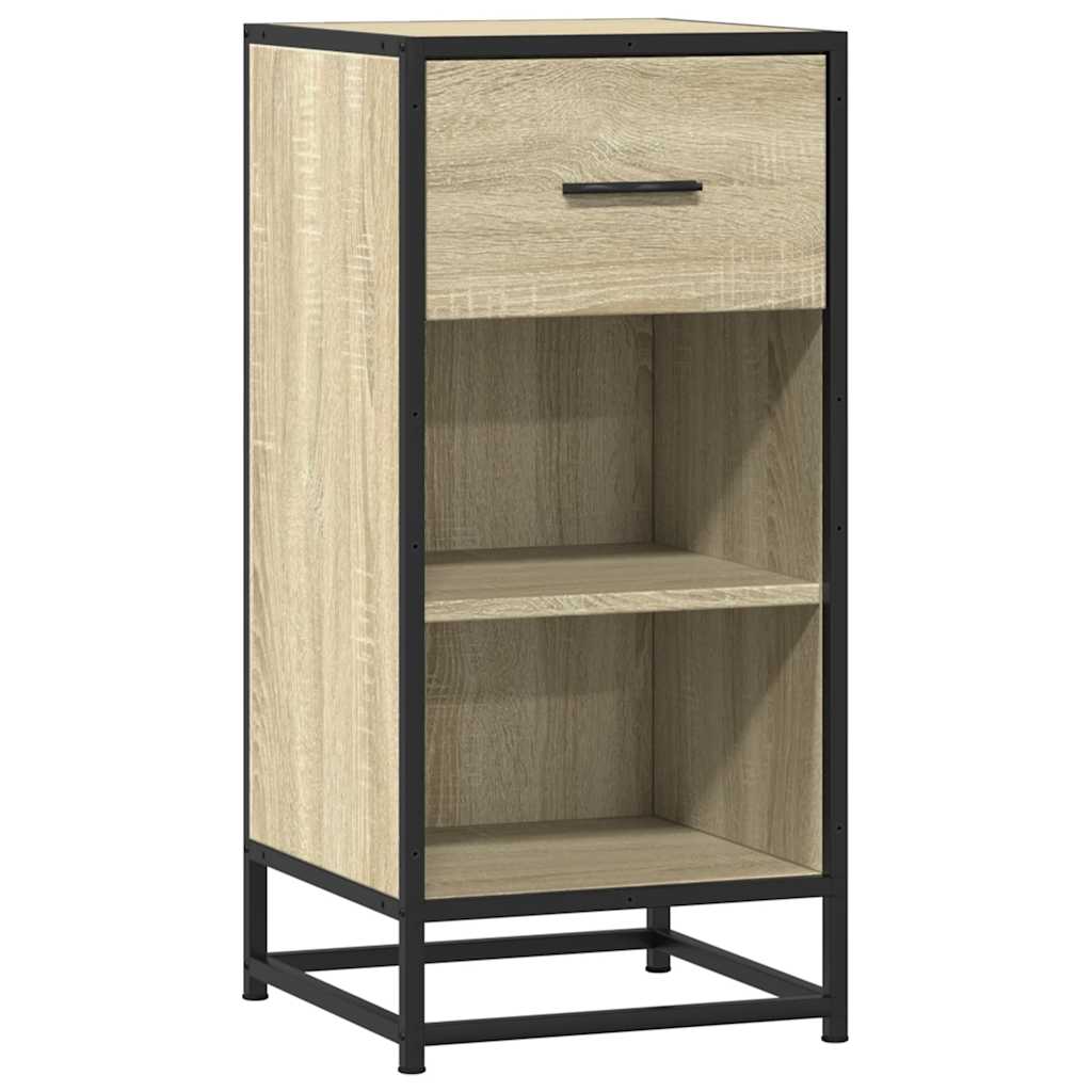 skab 35,5x35x76 cm konstrueret træ og metal sonoma-eg