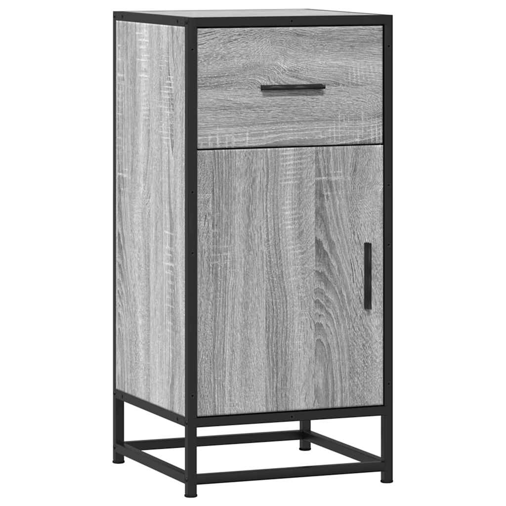 skab 35,5x35x76 cm konstrueret træ og metal grå sonoma-eg