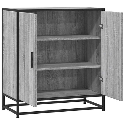 skab 68x35x76 cm konstrueret træ og metal grå sonoma-eg
