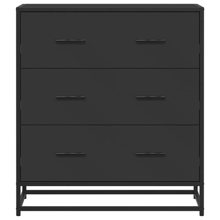 skuffeskab 68x35x76 cm konstrueret træ og metal sort