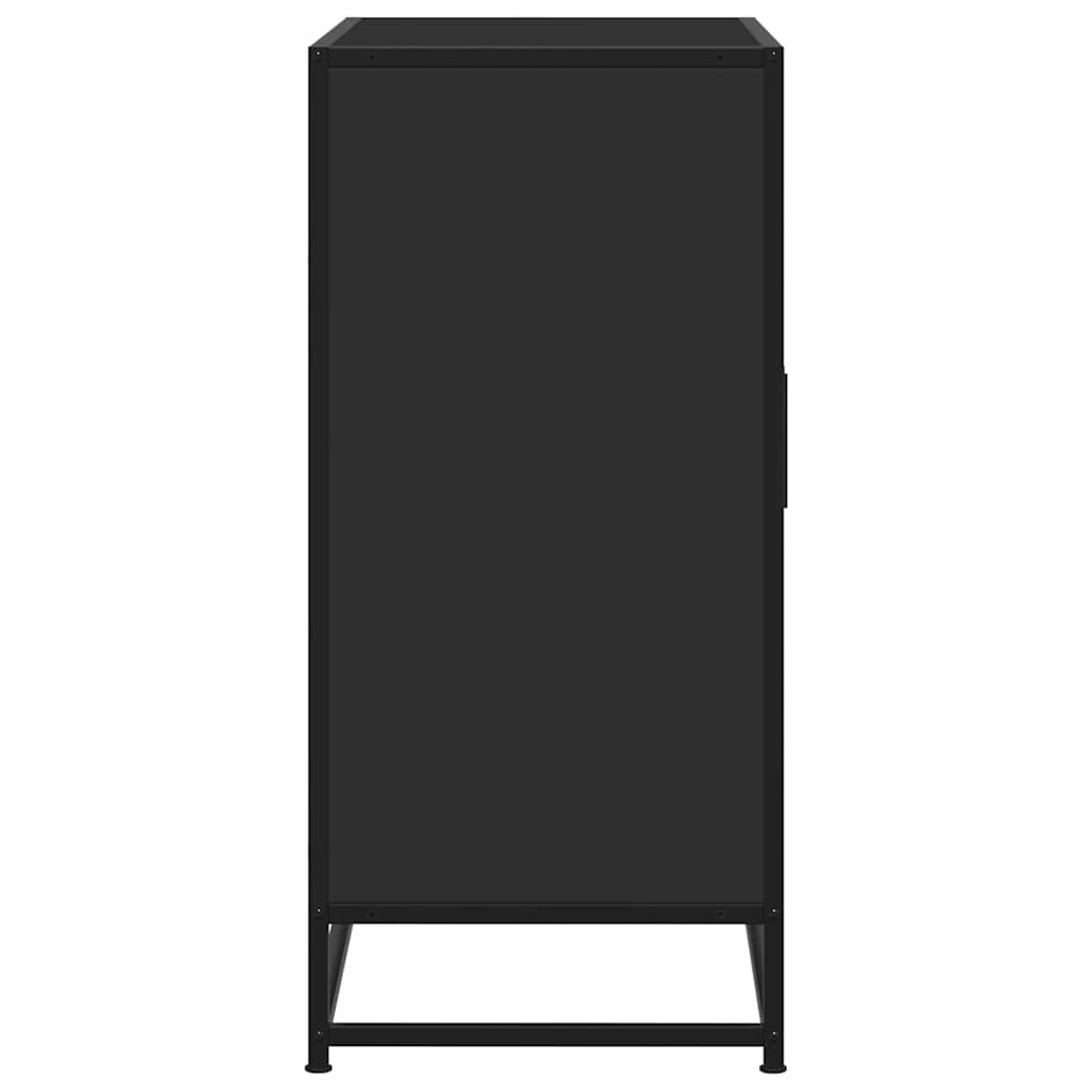 skuffeskab 68x35x76 cm konstrueret træ og metal sort