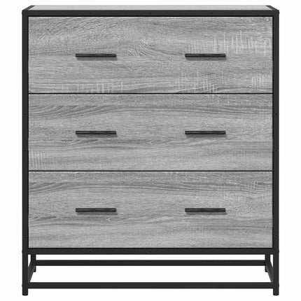 skab 68x35x76 cm konstrueret træ og metal grå sonoma-eg