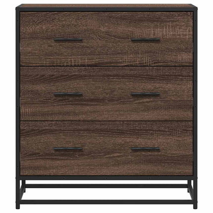 skab 68x35x76 cm konstrueret træ og metal brun egetræsfarve