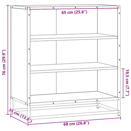 skab 68x35x76 cm konstrueret træ og metal sonoma-eg