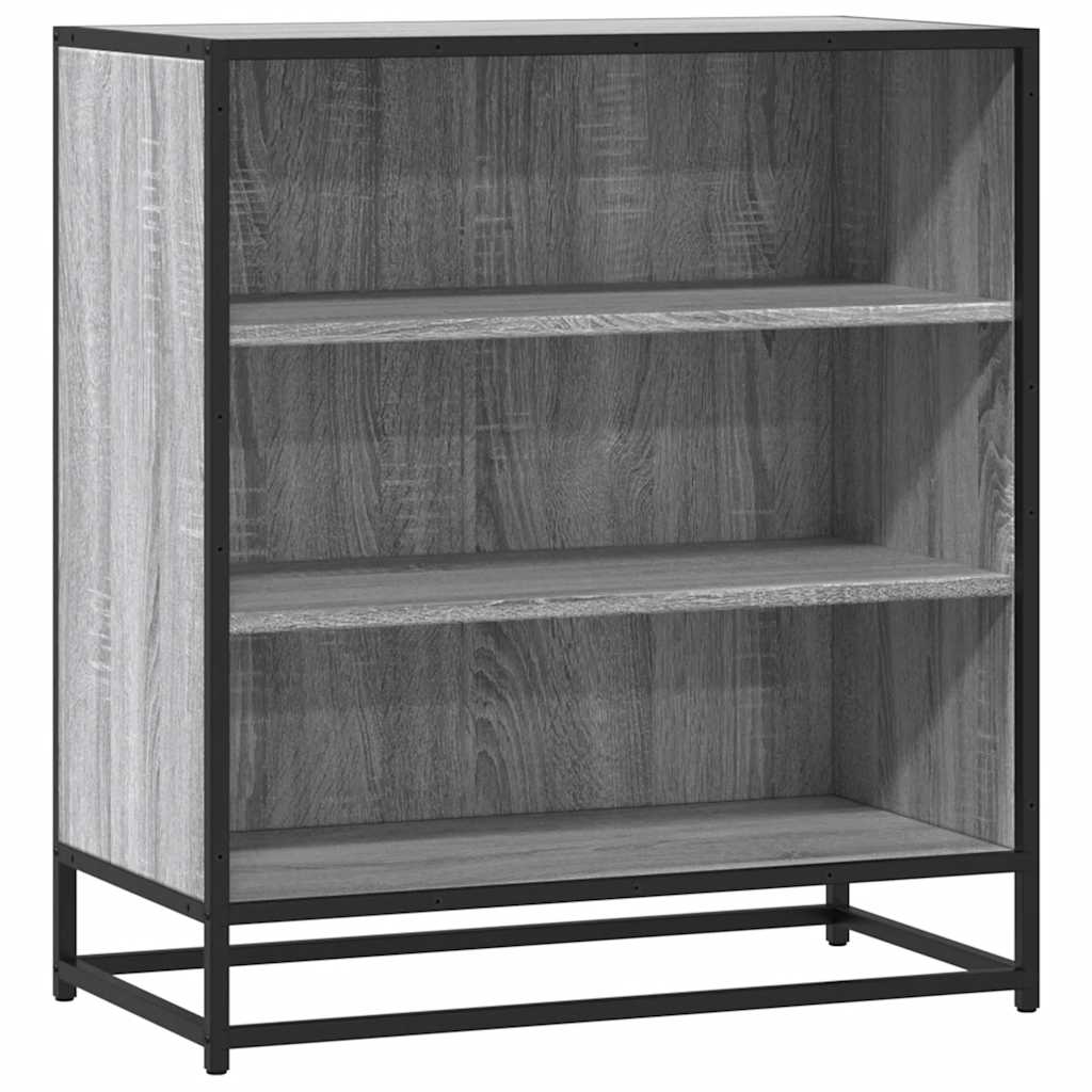 skab 68x35x76 cm konstrueret træ og metal grå sonoma-eg