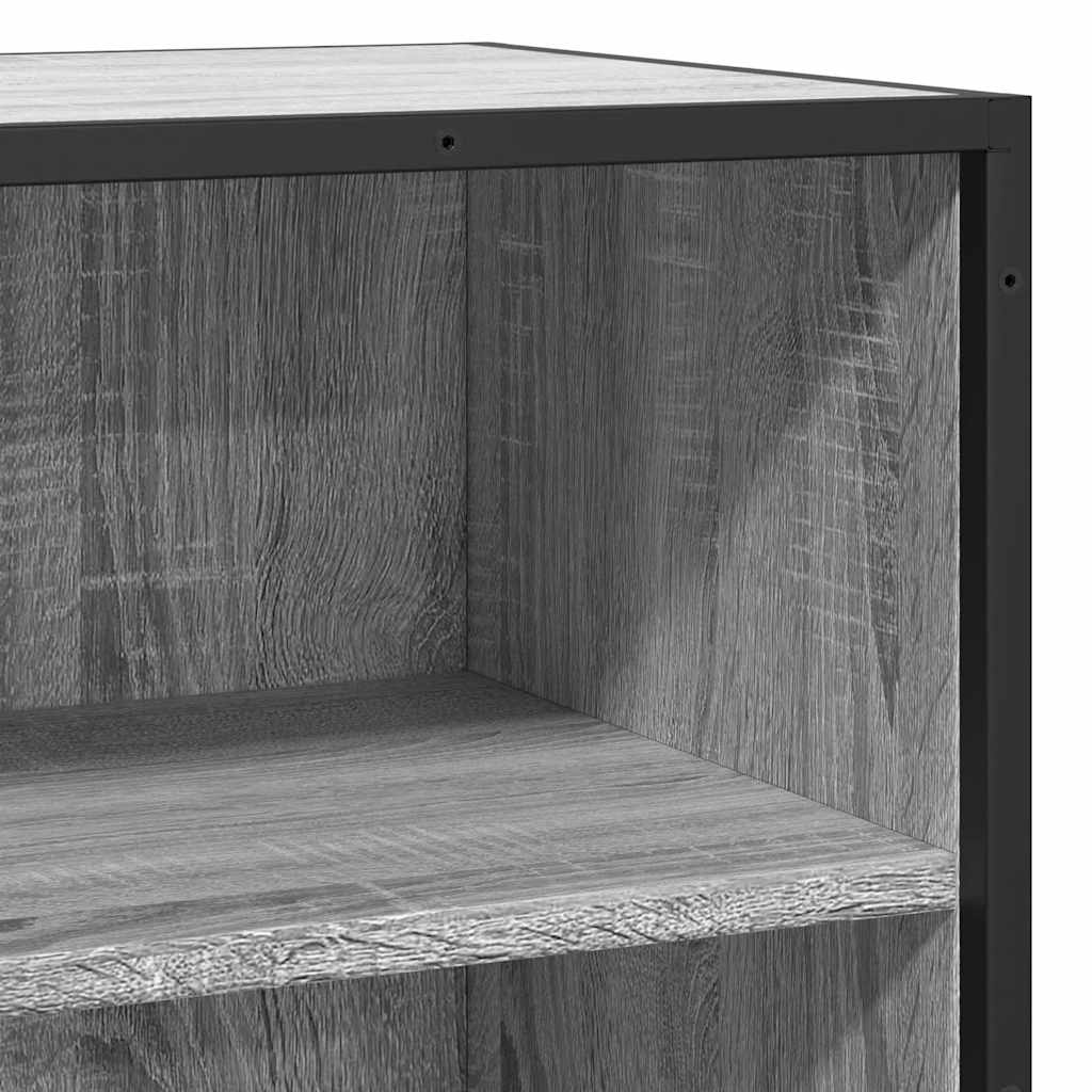 skab 68x35x76 cm konstrueret træ og metal grå sonoma-eg