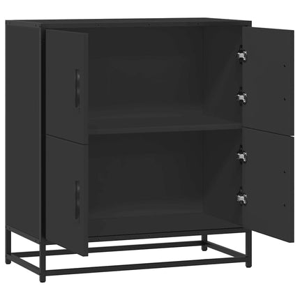 skuffeskab 68x35x76 cm konstrueret træ sort