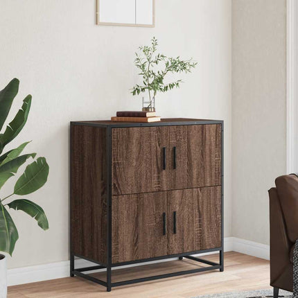 skuffeskab 68x35x76 cm konstrueret træ brun egetræsfarve