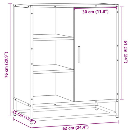 skænk 62x35x76 cm konstrueret træ røget egetræsfarve