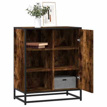skænk 62x35x76 cm konstrueret træ røget egetræsfarve
