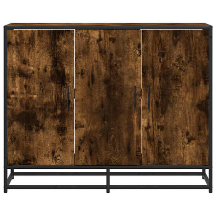 skænk 94x35x76 cm konstrueret træ røget egetræsfarve