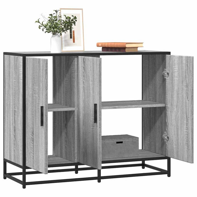 skænk 94x35x76 cm konstrueret træ grå sonoma-eg