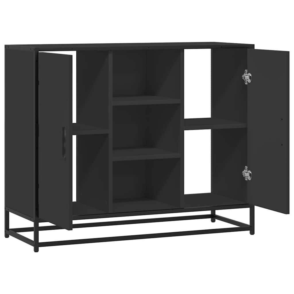 skænk 92x35x76 cm konstrueret træ sort