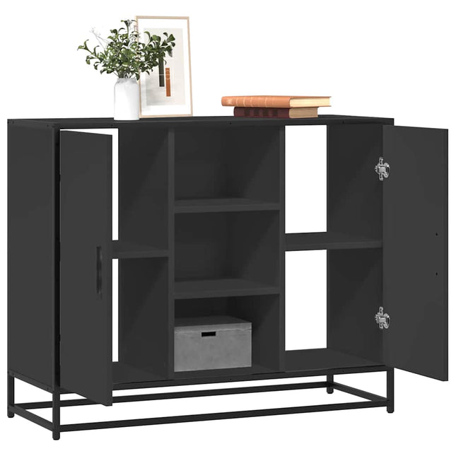 skænk 92x35x76 cm konstrueret træ sort