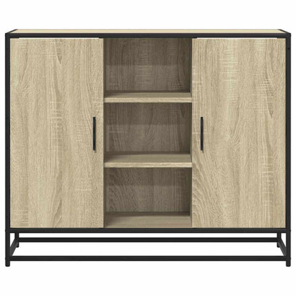 skab 92x35x76 cm konstrueret træ røget egetræsfarve