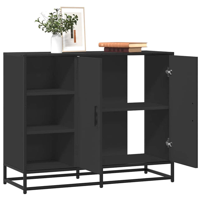 skænk 92x35x76 cm konstrueret træ sort
