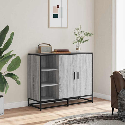 skænk 92x35x76 cm konstrueret træ grå sonoma-eg