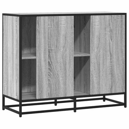skænk 92x35x76 cm konstrueret træ grå sonoma-eg