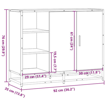 skænk 92x35x76 cm konstrueret træ grå sonoma-eg