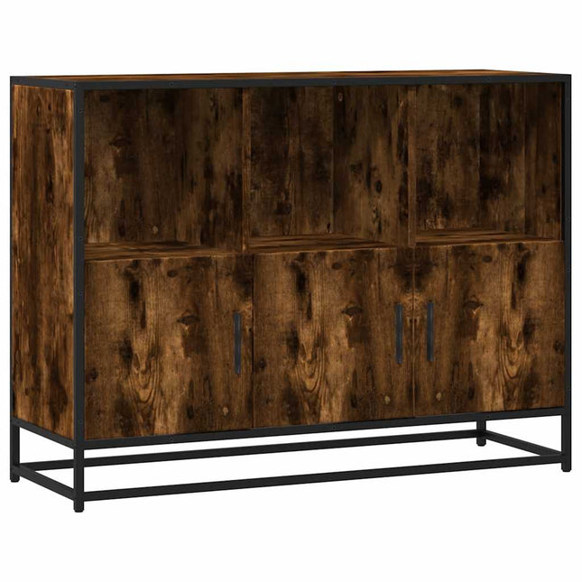 skænk 100x35x76 cm konstrueret træ røget egetræsfarve