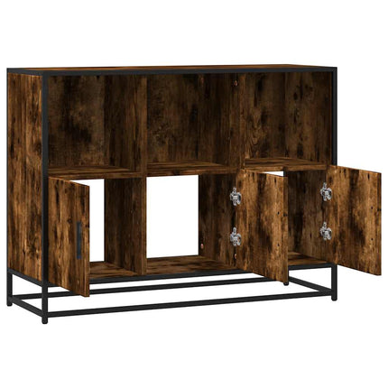 skænk 100x35x76 cm konstrueret træ røget egetræsfarve